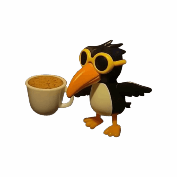 Cappuccino Crow Toy